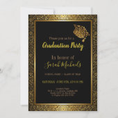 Elegant Modern Goud Glitter Graduation Cap Kaart (Voorkant)