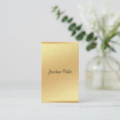 Elegant Modern Goud Glitter Kalligrafie Script Visitekaartje (Staand voorkant)