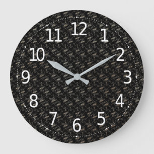 Elegant Modern Goud Hartjes en Sleutels Patroon Grote Klok