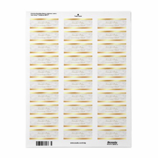 Elegant Modern Goud Marmer Handgeschreven Script C Etiket (Full Sheet)