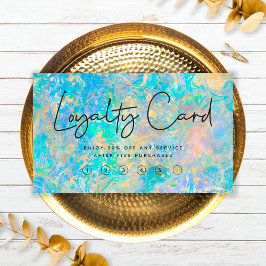 Elegant Modern Goud Opal Stone Loyalty Kaart Visitekaartje