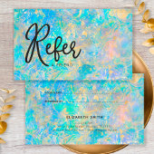 Elegant Modern Goud Opal Stone Verwijzing Visitekaartje