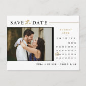 Elegant Modern Goud Save the Date Kalender QR Code Briefkaart (Voorkant)