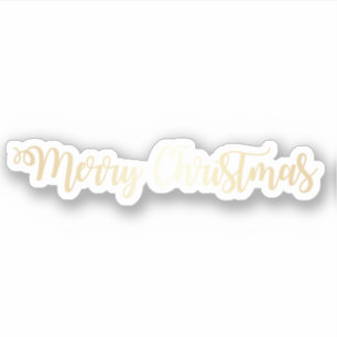 Elegant modern  goud Vrolijke kersttekst Sticker