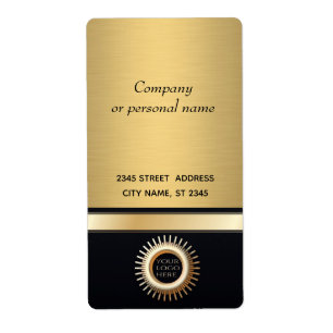Elegant modern goud / zwart logo toevoegen etiket