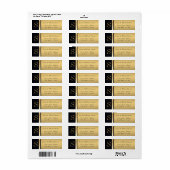 Elegant modern goud / zwart monogram bruiloft etiket (Full Sheet)