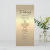 Elegant Modern Gouden Bruiloft Programma (Staand voorkant)