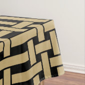 Elegant Modern Gouden Bruin Mand Weave Patroon Tafelkleed (Voorbeeld)