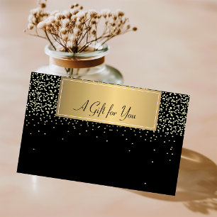 Elegant Modern, Gouden Confetti Zwart Kortingskaartje