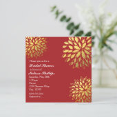 Elegant Modern Gouden Folie Bloemen Donkerrood Inv Kaart (Staand voorkant)