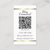 Elegant modern gouden hart met foto en QR-code Visitekaartje (Achterkant)