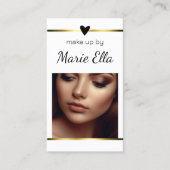 Elegant modern gouden hart met foto en QR-code Visitekaartje (Voorkant)