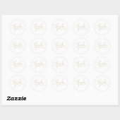 Elegant modern gouden hart script dank u ronde sticker (Vel)