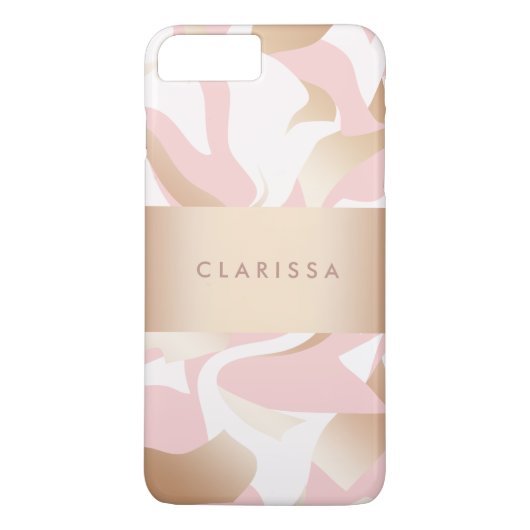 Elegant modern goudroze wit abstract patroon Case-Mate iPhone case (Achterkant)