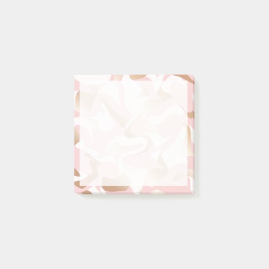Elegant modern goudroze wit abstract patroon post-it® notes (Voorkant)