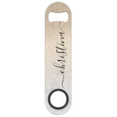 Elegant modern gradiënt koper goud witte marmer speed flessenopener (Voorkant)