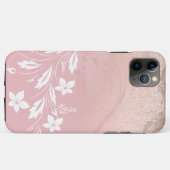 Elegant modern gradiënt roos goud glitter floral Case-Mate iPhone case (Achterkant (horizontaal))