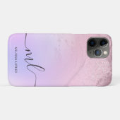 Elegant modern gradiënt roos goud glitter paars Case-Mate iPhone case (Achterkant (horizontaal))