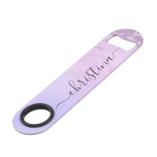 Elegant modern gradiënt violet glitter marmer speed flessenopener