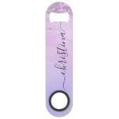 Elegant modern gradiënt violet glitter marmer speed flessenopener (Voorkant)