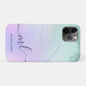 Elegant modern gradiëntmunt groen glitter paars Case-Mate iPhone case (Achterkant (horizontaal))