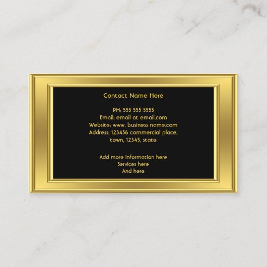 Elegant modern grafisch ontwerp Gold Black Visitekaartje (Achterkant)