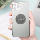 Elegant Modern Gray & White | Transparantie Sticker (Telefoon)