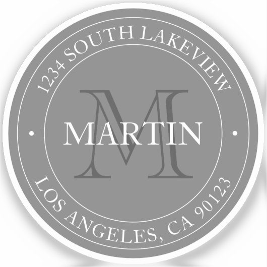 Elegant Modern Gray & White | Transparantie Sticker (Voorkant)