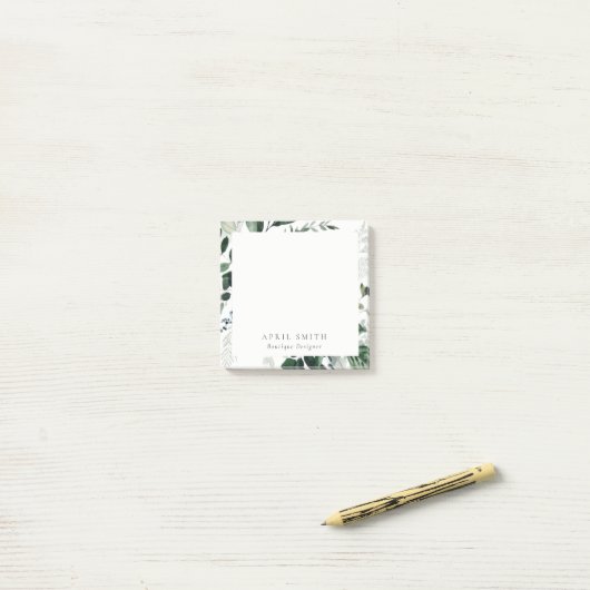 Elegant Modern Green Leafy Tropical Foliage Fern Post-it® Notes (Op bureau)