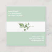 Elegant modern Green Leaves Visitekaartje (Achterkant)
