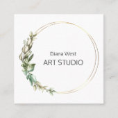 Elegant modern Green Leaves Visitekaartje (Voorkant)