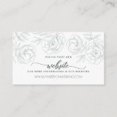 Elegant  Modern Grijs Bloemen Bruiloft Informatiekaartje (Voorkant)