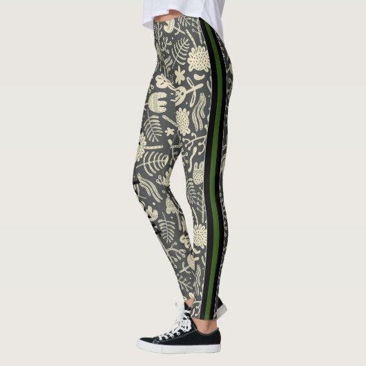 Elegant modern grijs en wit patroon l Workout Leggings (Links)