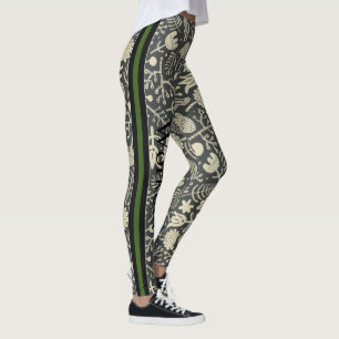Elegant modern grijs en wit patroon l Workout Leggings