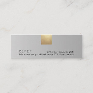 Elegant modern grijs gradiënt Gold Accent Referenc Mini Visitekaartje