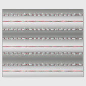 Elegant modern grijs, rood, witte reukgewas cadeaupapier (Vlak)