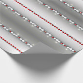 Elegant modern grijs, rood, witte reukgewas cadeaupapier (Hoek)