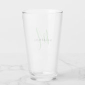 Elegant modern groen script monogram glas (Achterkant)