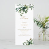 Elegant modern groen waterverf menu (Staand voorkant)