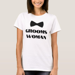 Elegant modern groomswoman zwart boog stropdas t-shirt