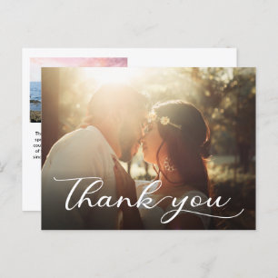 Elegant Modern Hand Lettered Wedding Dank je Briefkaart