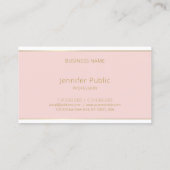 Elegant modern handschrift Blush Pink Gold Plain Visitekaartje (Achterkant)