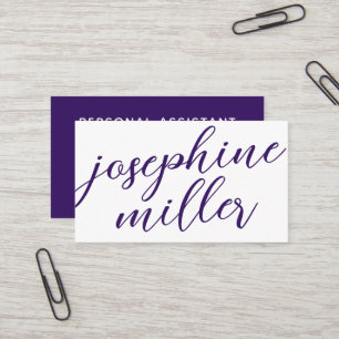 Elegant modern handschrift diep Paars Visitekaartje