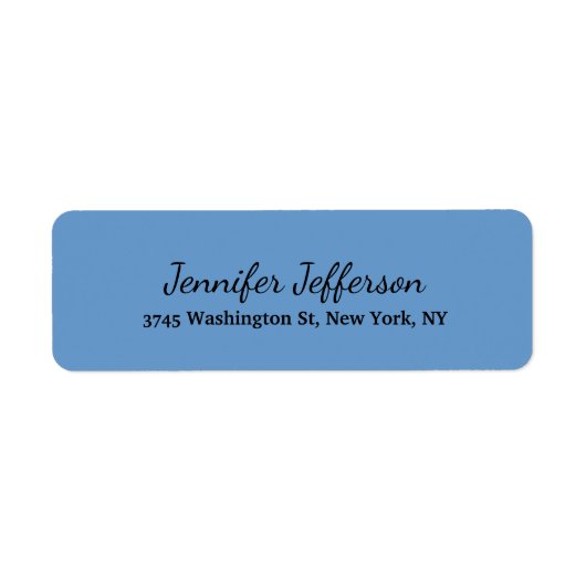 Elegant modern handschrift effen grijs blauw etiket (Voorkant)