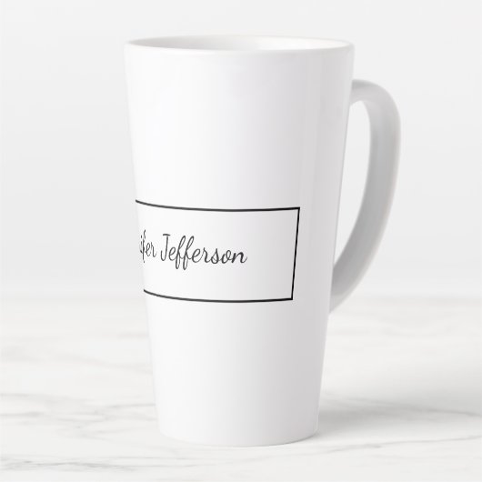 Elegant modern handschrift in Professional Latte Mok (Rechterhoek)
