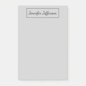 Elegant Modern Handschrift Plain Professional Grey Post-it® Notes (Voorkant)