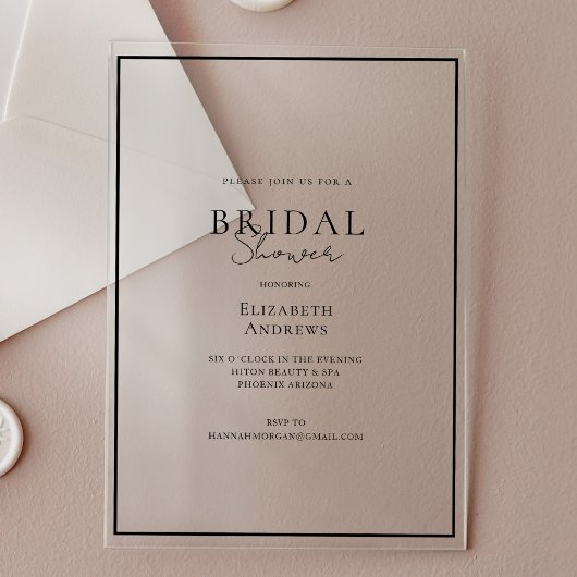 Elegant, modern, handschrift, Vrijgezellenfeest Acryl Uitnodigingen