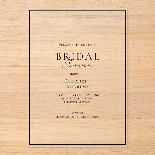 Elegant, modern, handschrift, Vrijgezellenfeest Acryl Uitnodigingen (Voorkant)