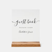 Elegant Modern handtekening gastboek Acryl Bord (Voorkant)