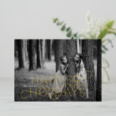 Elegant Modern Happiest Feestdagen 2 foto (Staand Voorkant)